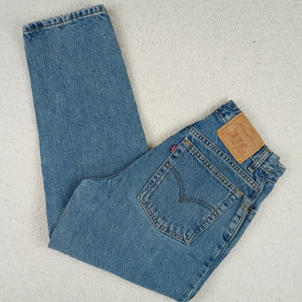 Levi's 550 Vintage Relaxed Tapered Leg Jeans Women 8S 27X28 Blue High Waist Fade